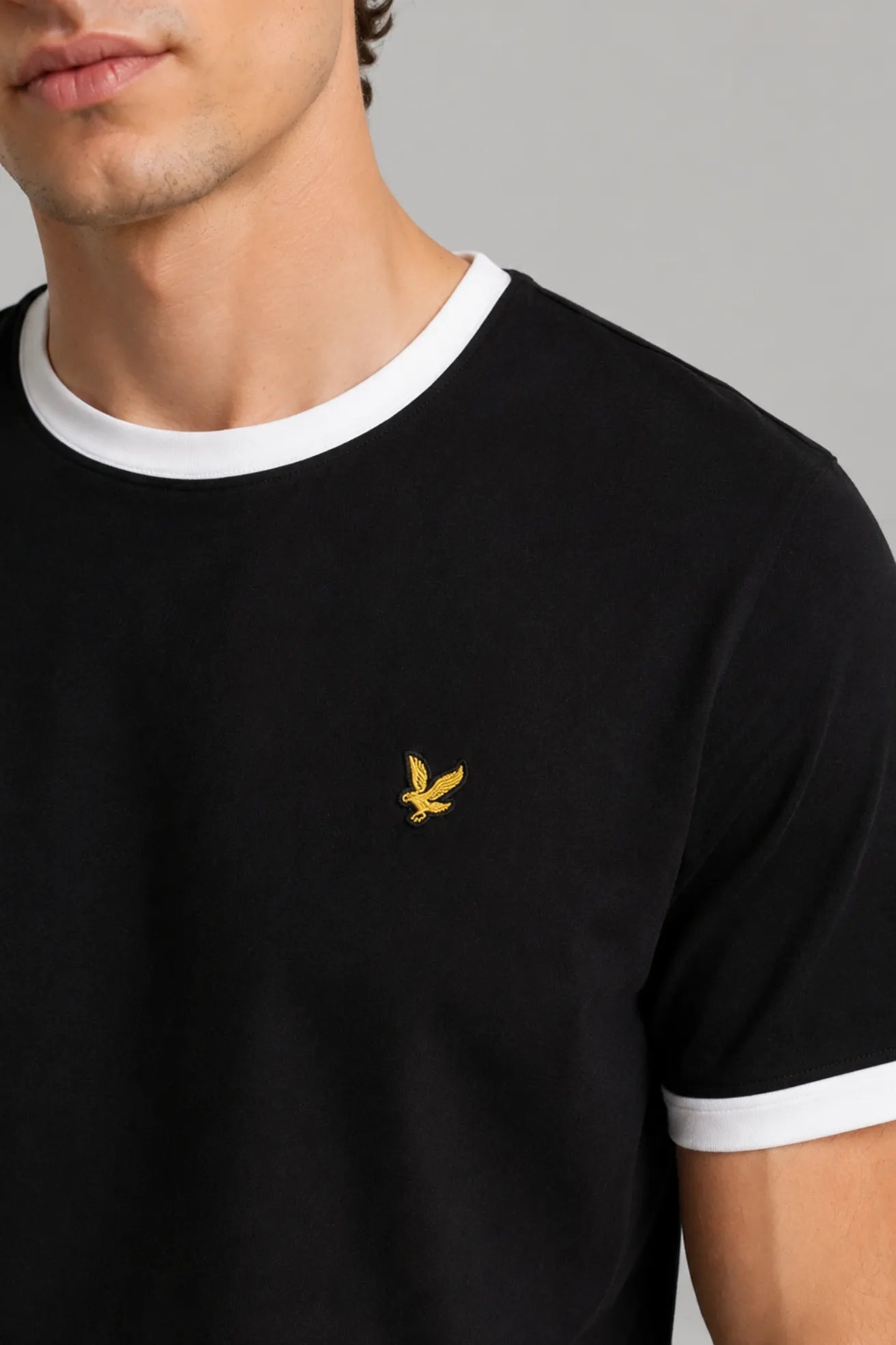 Lyle and Scott Camiseta Hombre Ringer Negra / Blanco Who killed Bambi?
