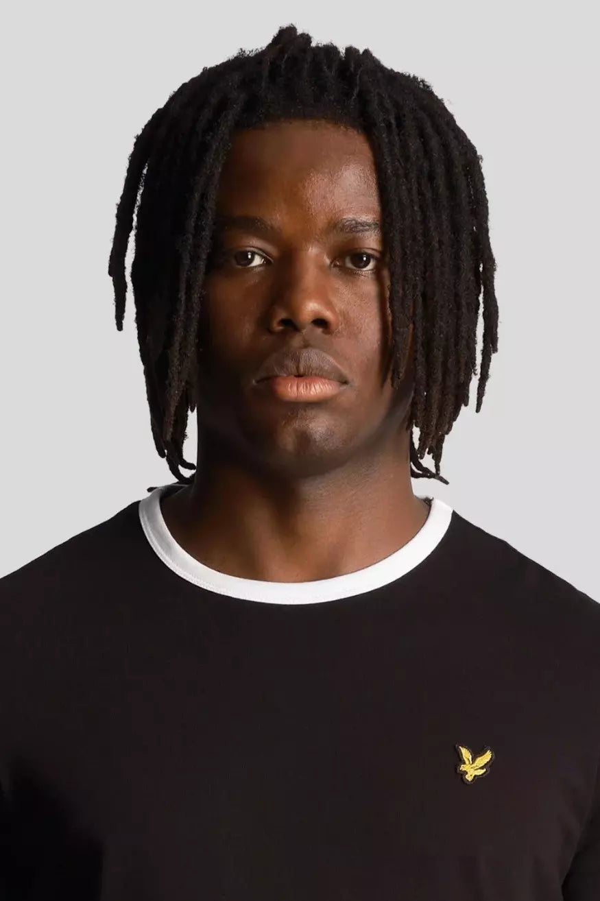 Lyle and Scott Camiseta Hombre Ringer Negra Who killed Bambi?