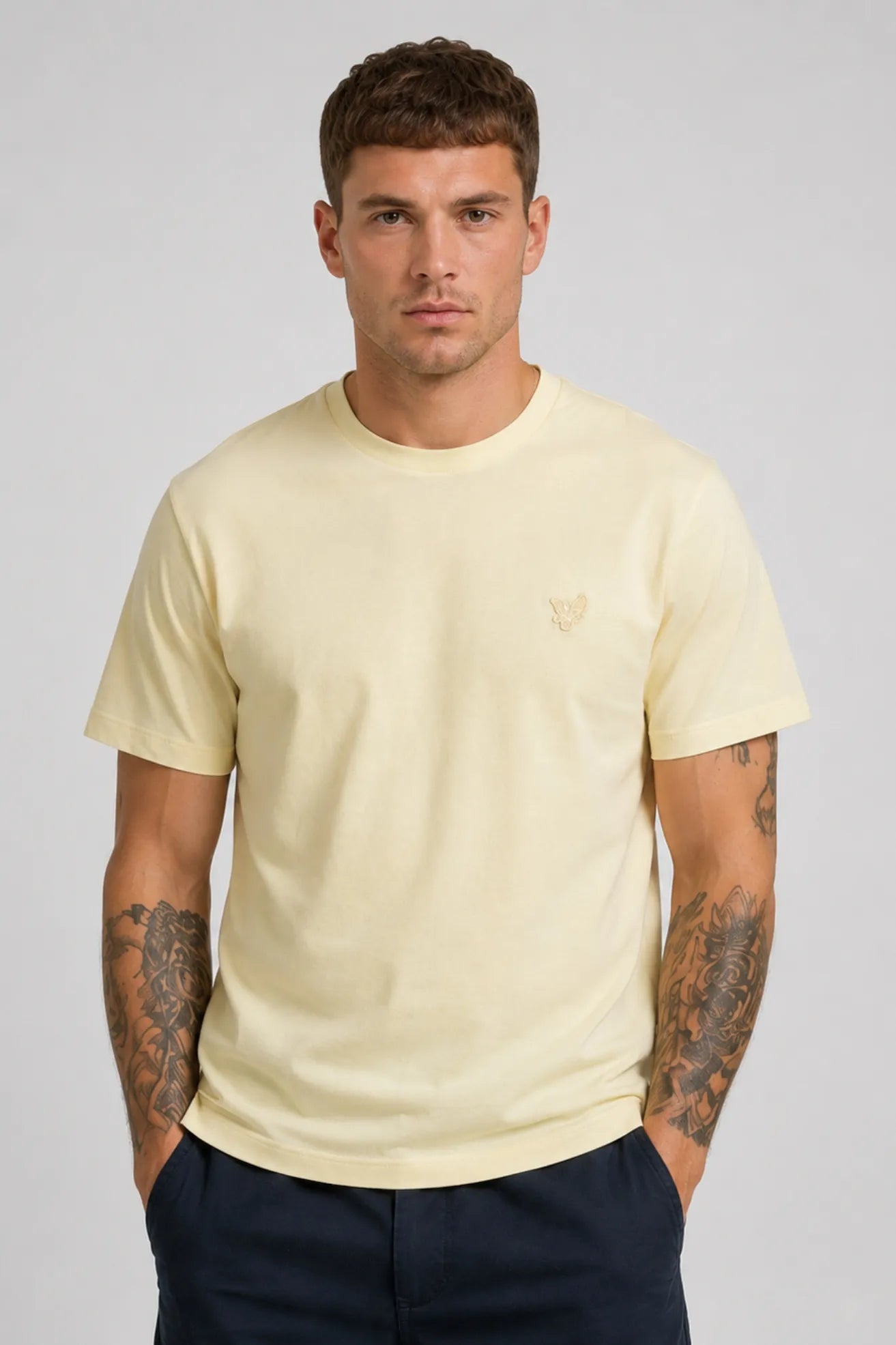 Lyle and Scott Camiseta Hombre Superfine Amarillo Who killed Bambi?
