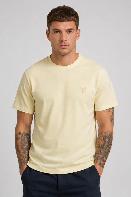Lyle and Scott Camiseta Hombre Superfine Amarillo Who killed Bambi?