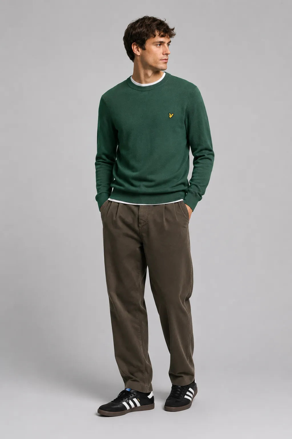 Lyle and Scott Jersey Hombre Algodón Verde Who killed Bambi?