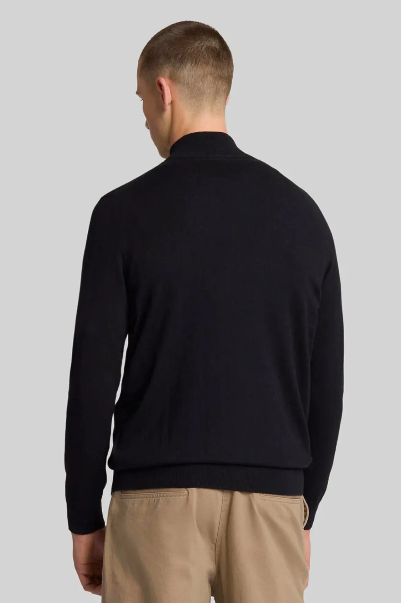 Lyle and Scott Jersey Hombre Cotton Merino Quarter Zip Negro Who killed Bambi?