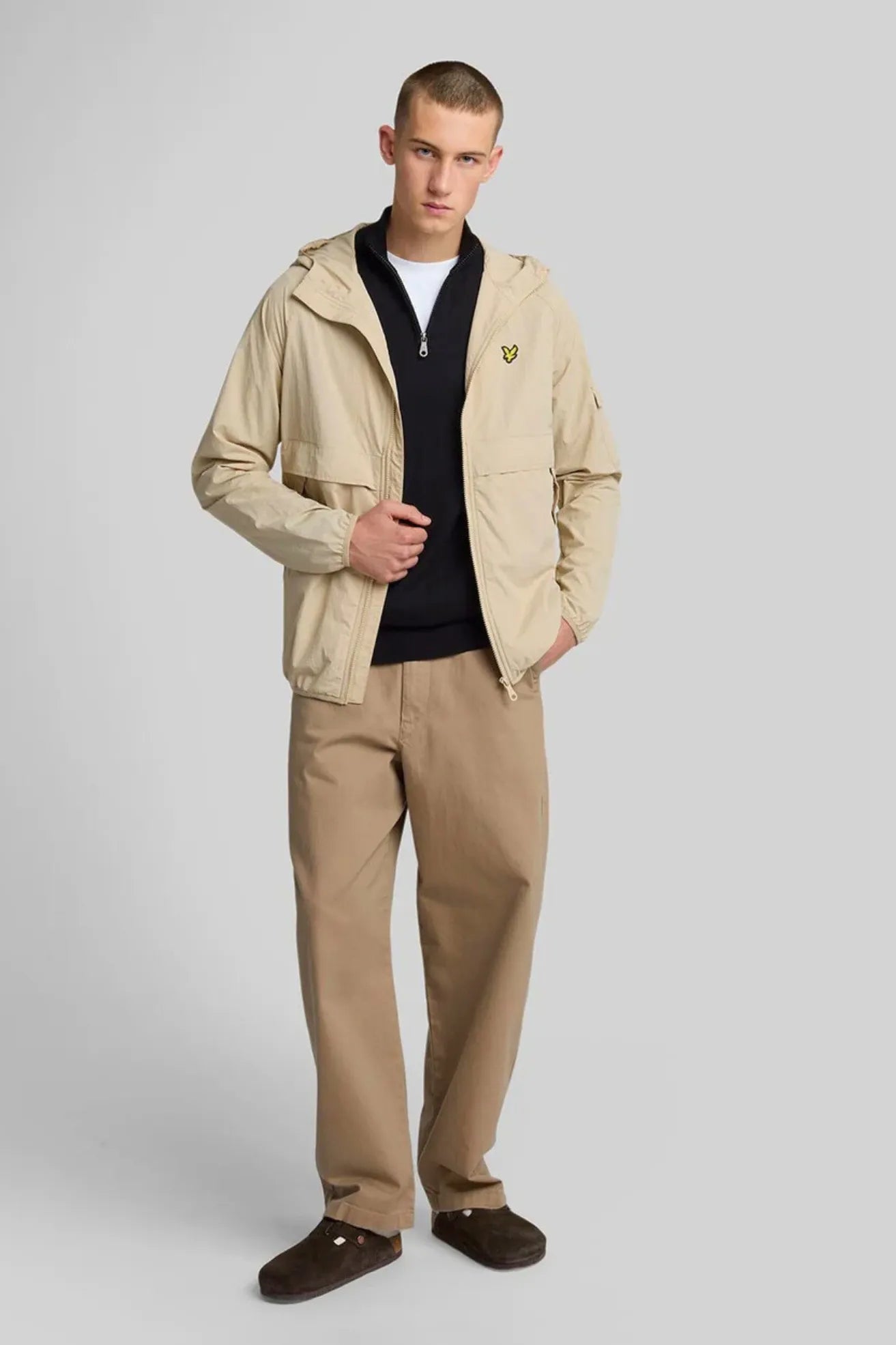 Lyle and Scott Jersey Hombre Cotton Merino Quarter Zip Negro Who killed Bambi?