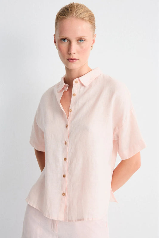 Mus & Bombon Camisa Mujer Lino Bobby Rosa Who killed Bambi?