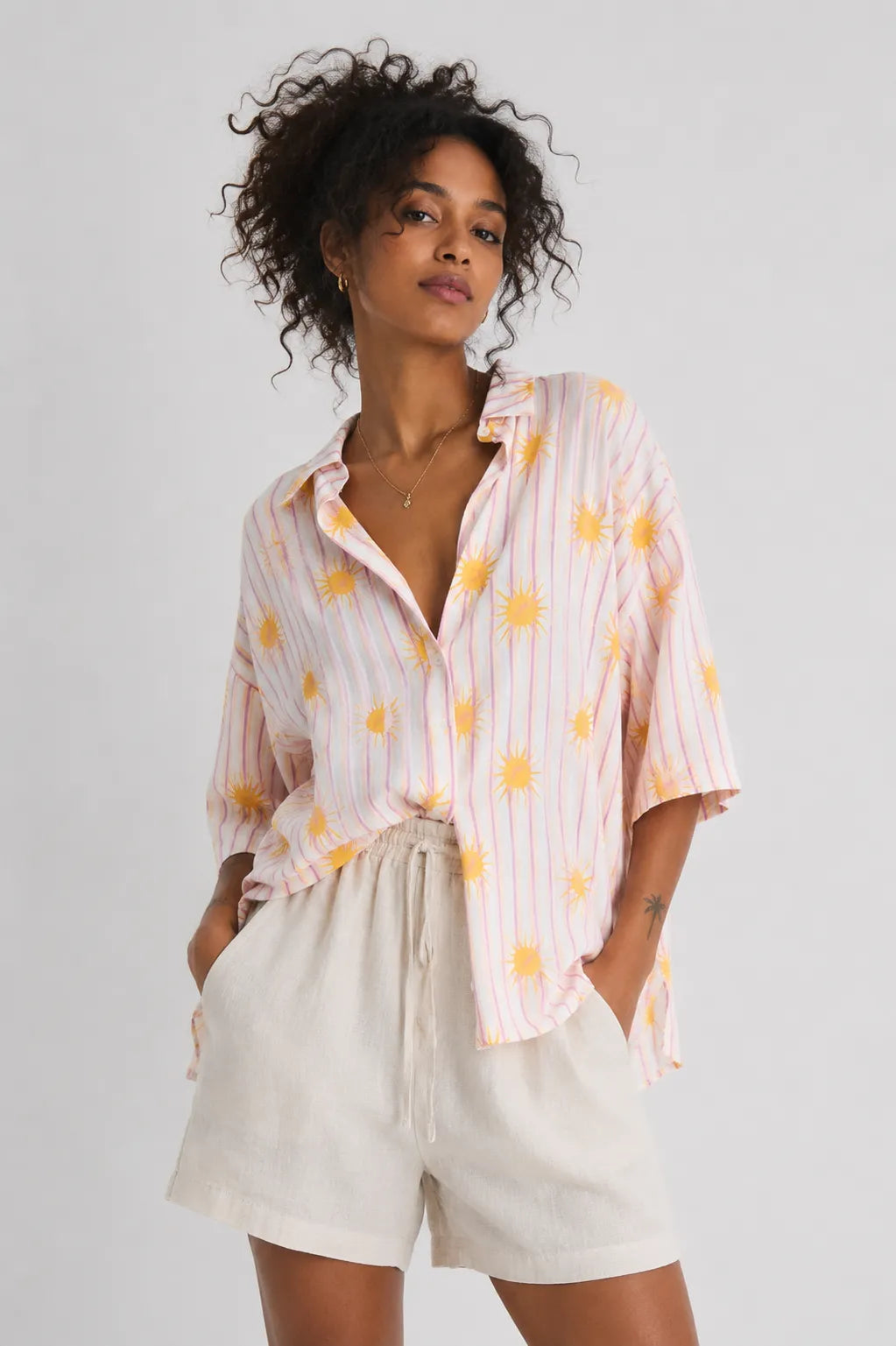 Mus & Bombon Camisa Mujer Oversize Soleado Rosa Who killed Bambi?