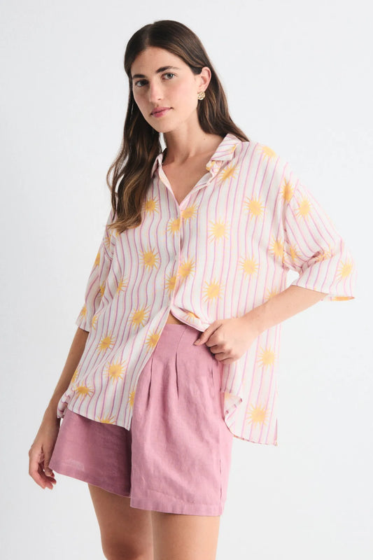 Mus & Bombon Camisa Mujer Oversize Soleado Rosa Who killed Bambi?