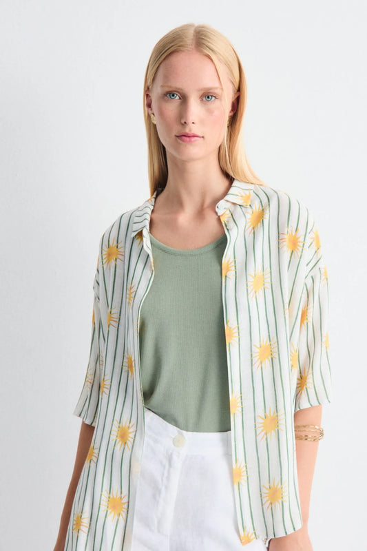 Mus & Bombon Camisa Mujer Oversize Soleado Verde Who killed Bambi?