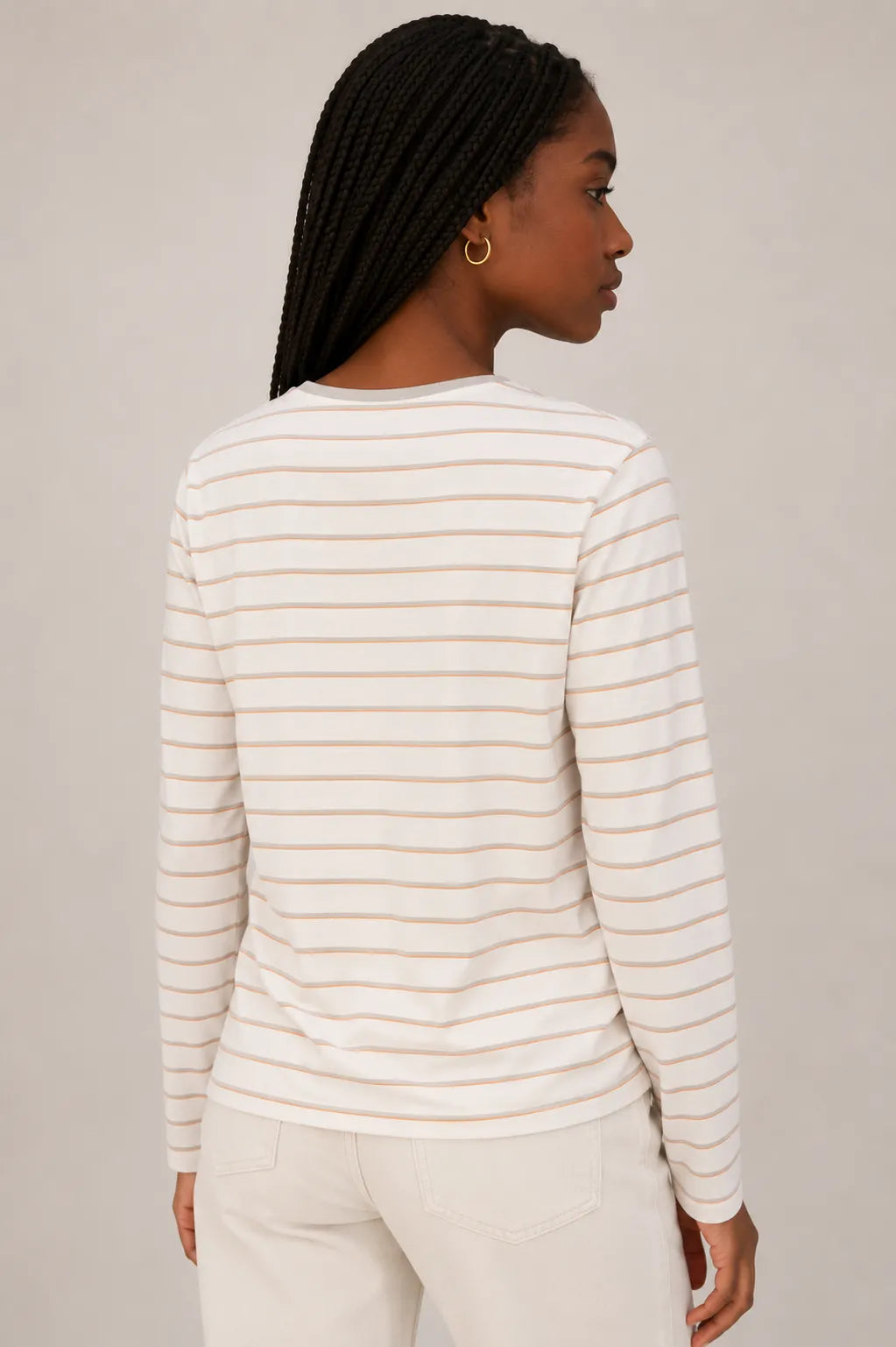 Mus & Bombon Camiseta Mujer Larga Basieco Rayas C Beige / Naranja Who killed Bambi?