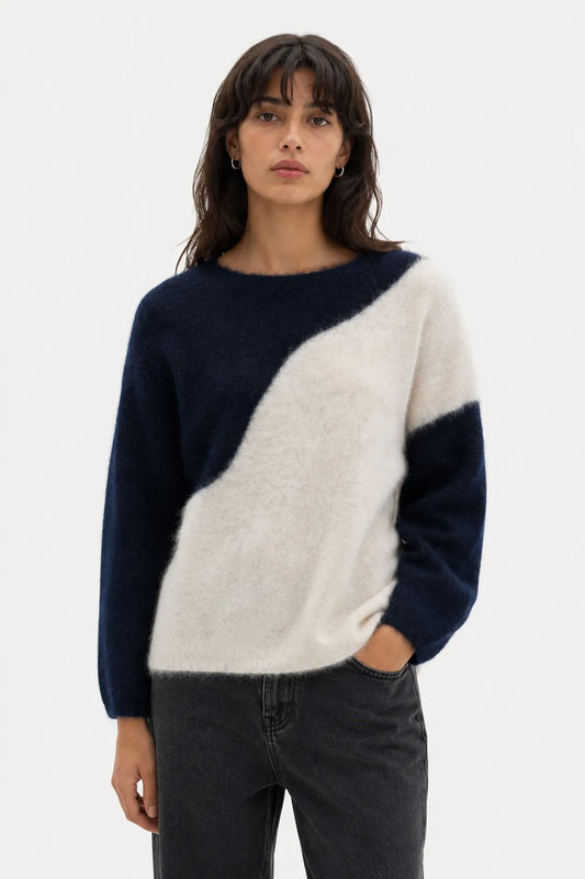 Mus & Bombon Jersey Mujer Bicolor Amara Azul / Crudo Who killed Bambi?