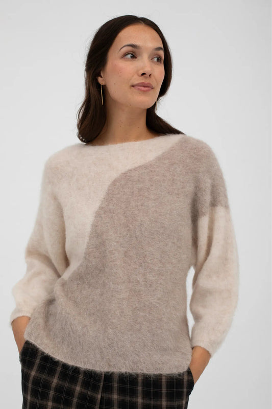 Mus & Bombon Jersey Mujer Bicolor Amara Crudo / Beige Who killed Bambi?