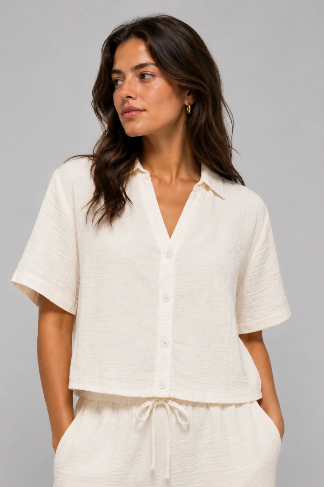 Nümph Camisa Mujer Nunathalia Beige Who killed Bambi?