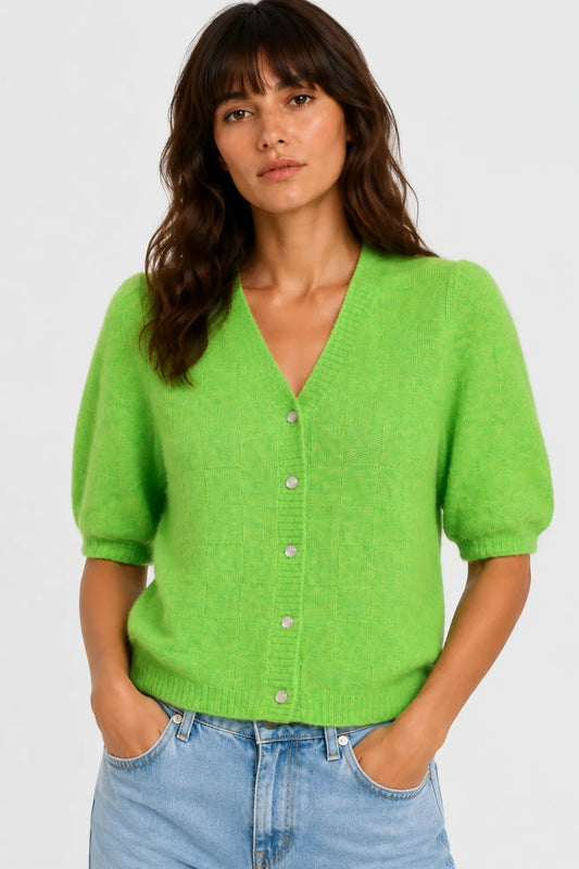 Nümph Cardigan Mujer Nuriette Cuadros Verde Who killed Bambi?