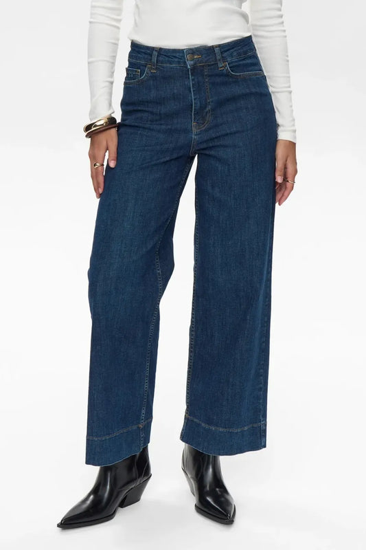 Nümph Pantalón Vaquero Mujer Nuparis Cropped Dark Blue Who killed Bambi?