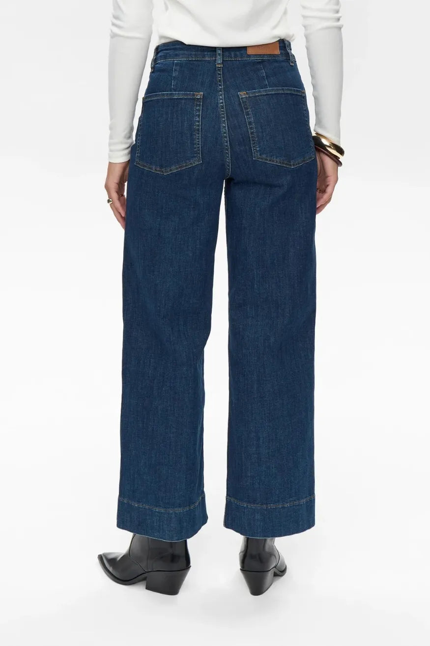 Nümph Pantalón Vaquero Mujer Nuparis Cropped Dark Blue Who killed Bambi?