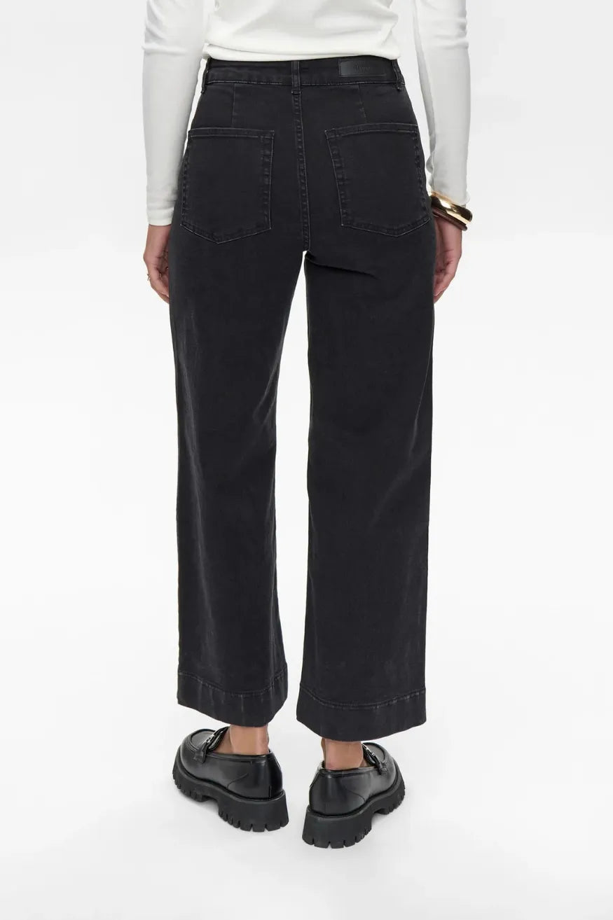 Nümph Pantalón Vaquero Mujer Nuparis Cropped Negro Gastado Who killed Bambi?