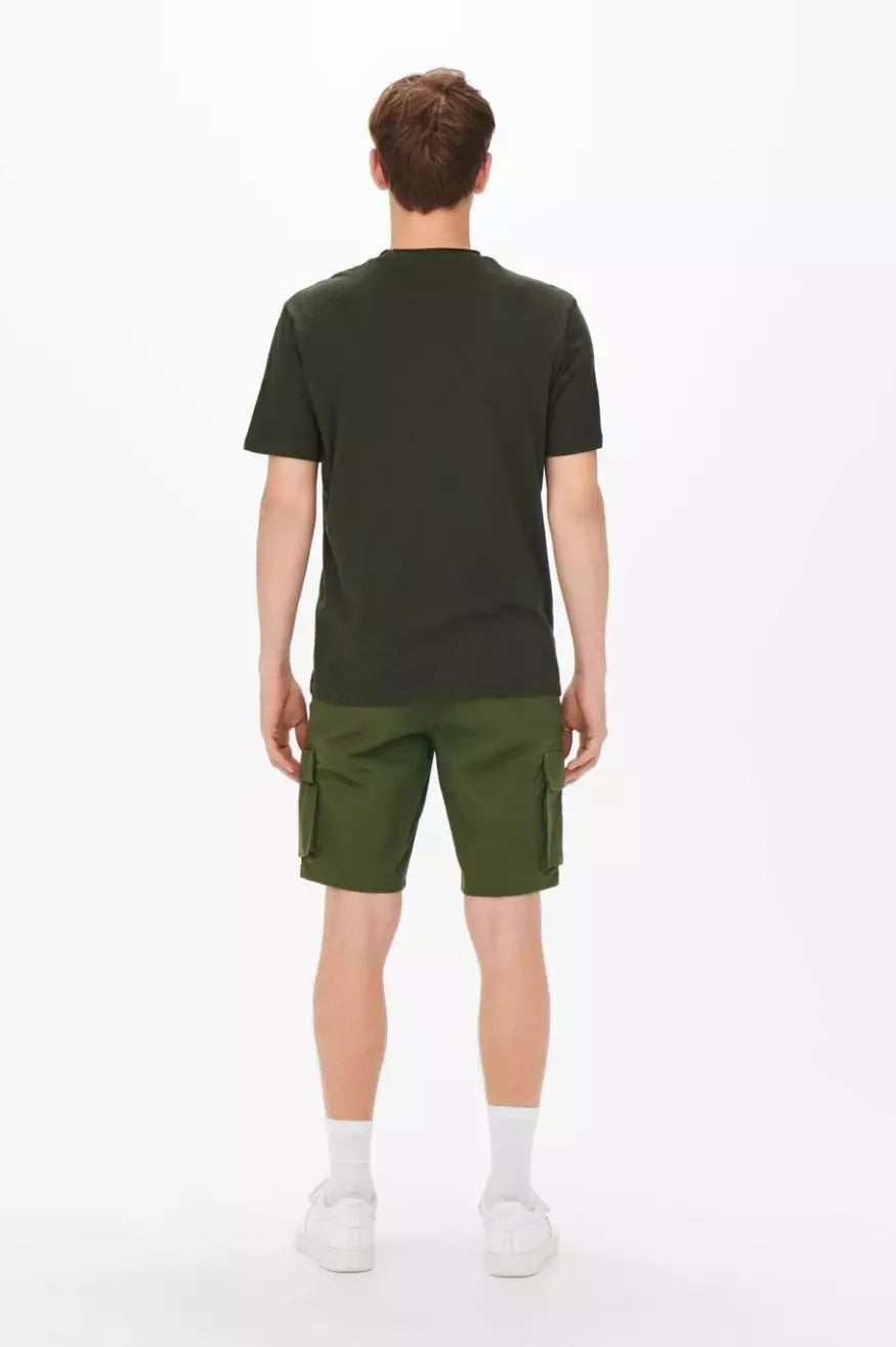 Only & Sons Pantalón Corto Hombre Cargo Verde Who Killed Bambi?