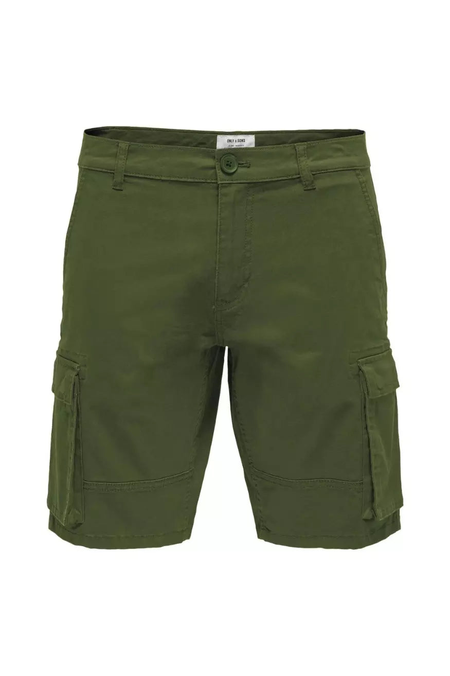 Only & Sons Pantalón Corto Hombre Cargo Verde Who Killed Bambi?