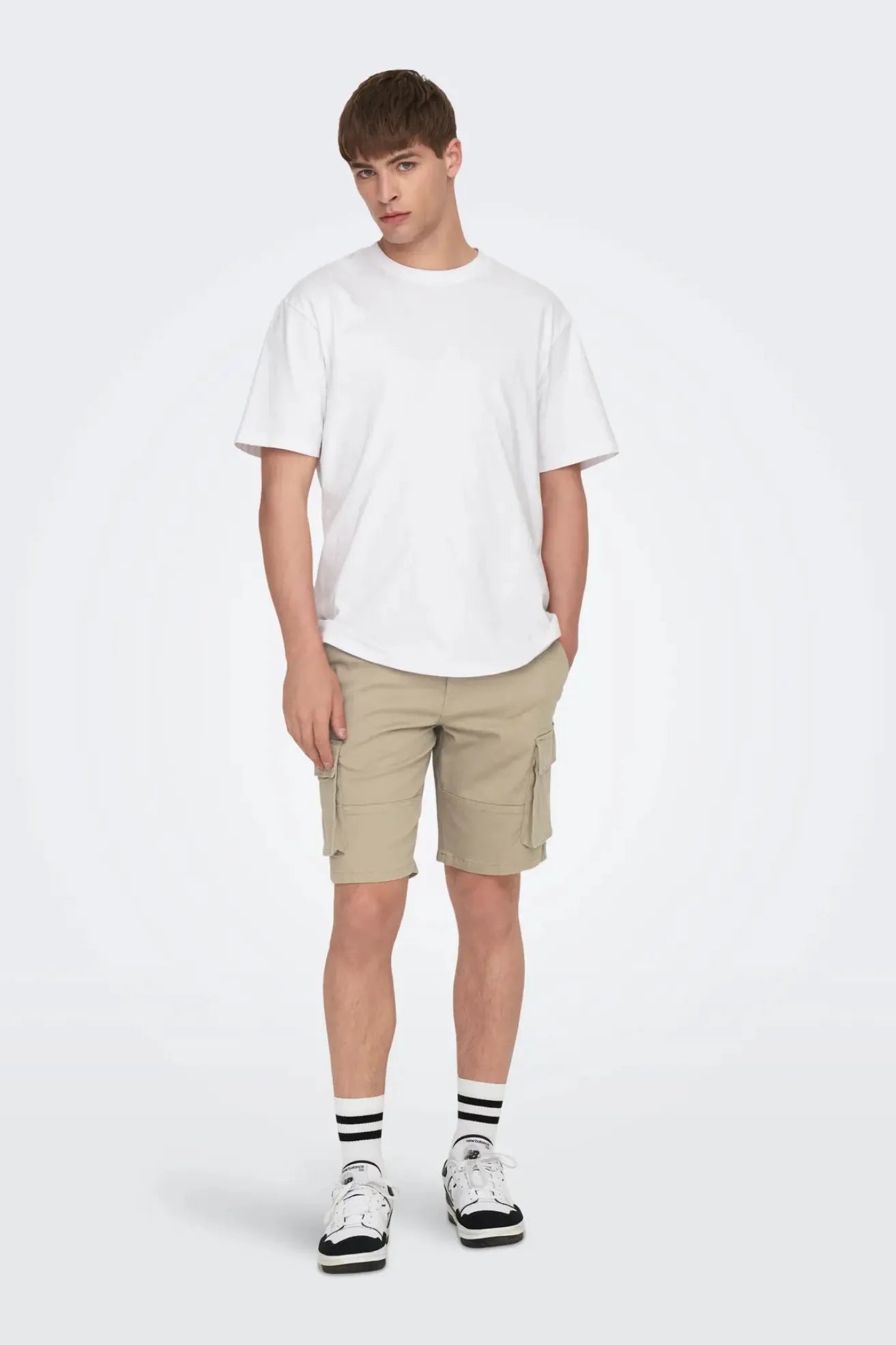 Only & Sons Pantalón Corto Hombre Cargo Beige Who killed Bambi?