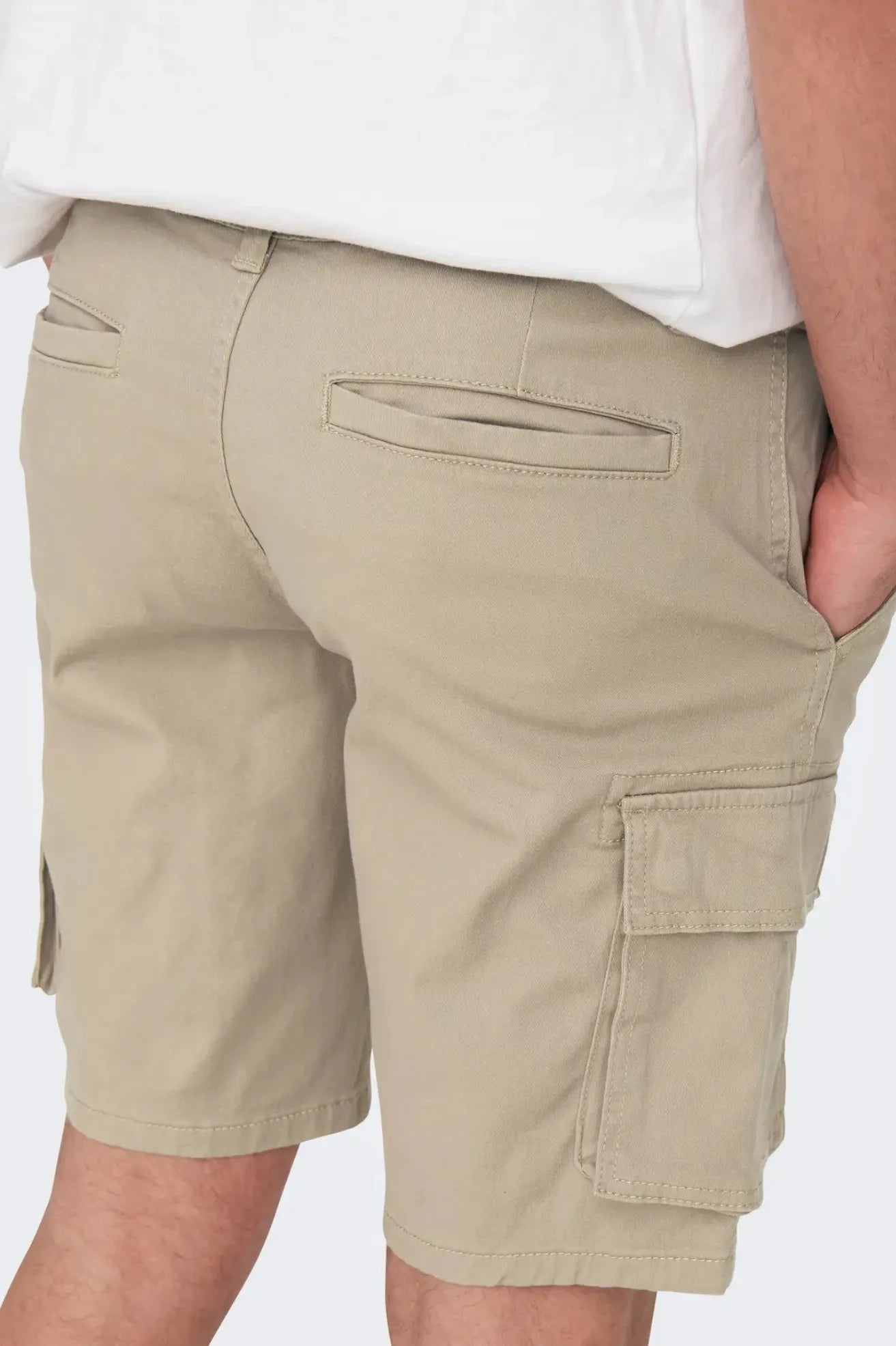 Only & Sons Pantalón Corto Hombre Cargo Beige Who killed Bambi?