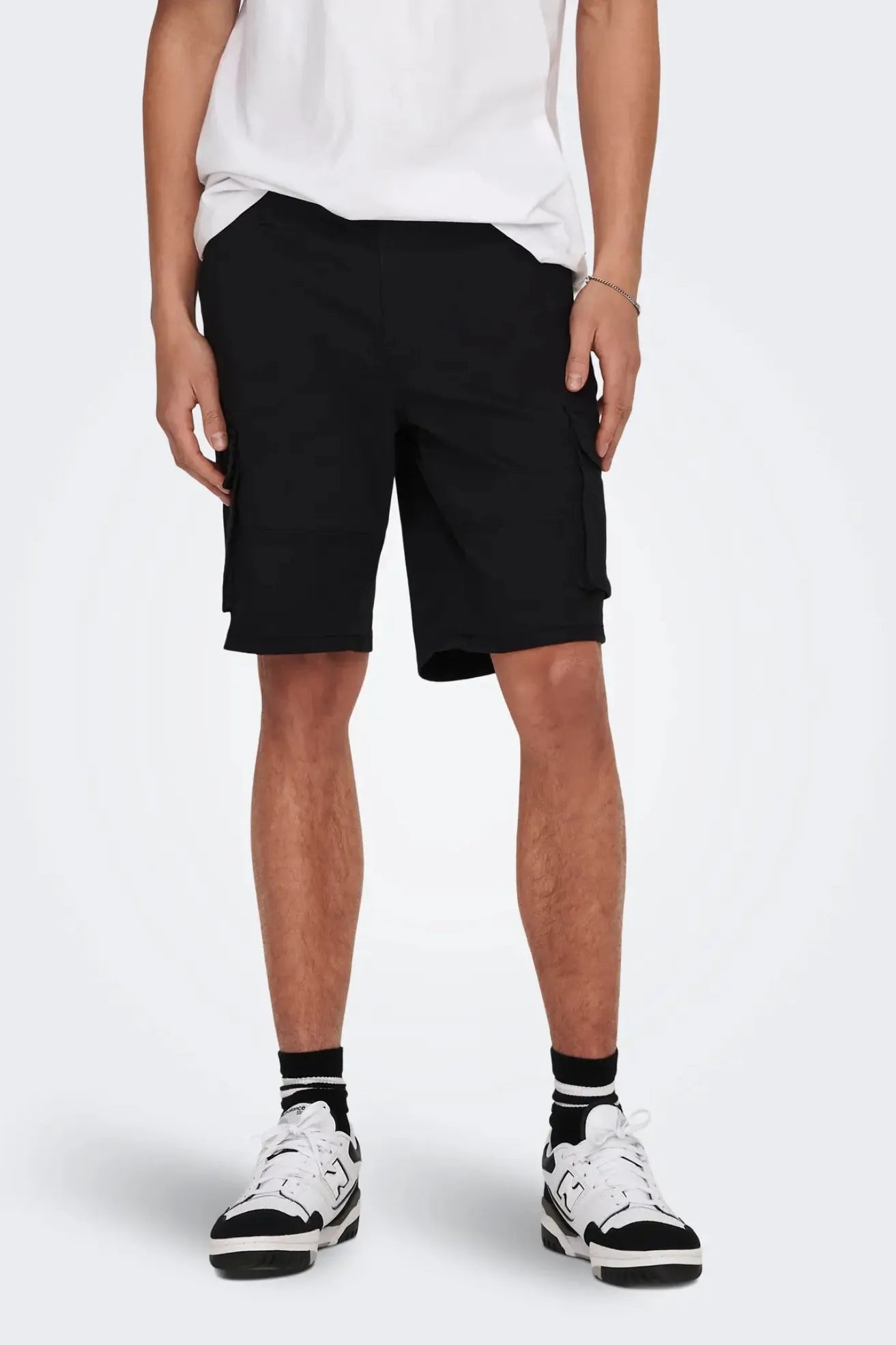 Only & Sons Pantalón Corto Hombre Cargo Negro Who killed Bambi?