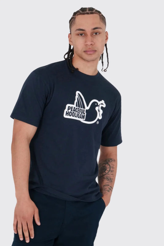 Peaceful Hooligan Camiseta Outline Hombre Azul Who killed Bambi?