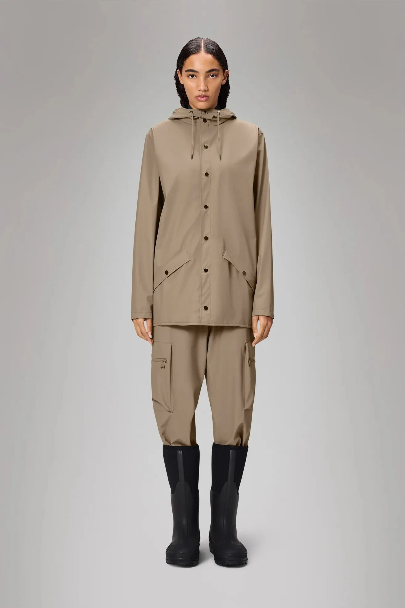 Rains Chubasquero Jacket Beige Who killed Bambi?