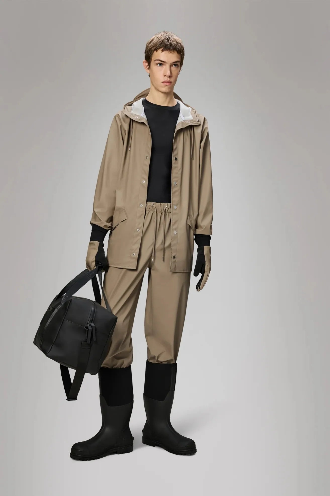 Rains Chubasquero Jacket Beige Who killed Bambi?