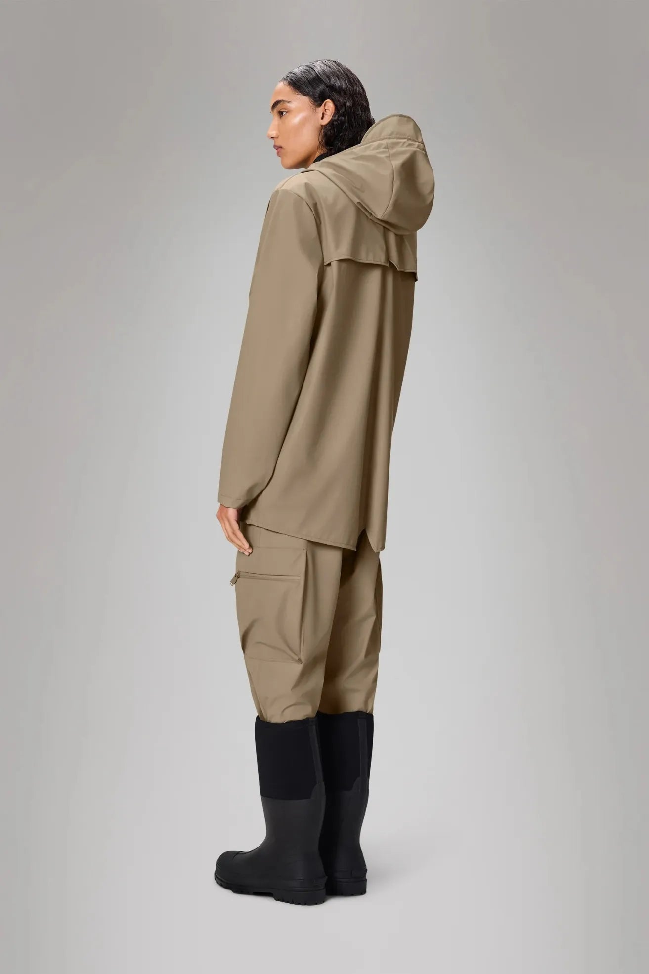 Rains Chubasquero Jacket Beige Who killed Bambi?