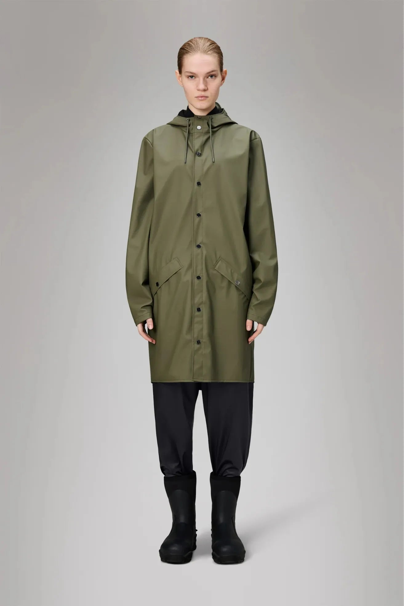 Rains Chubasquero Long Jacket Verde Marsh Who killed Bambi?
