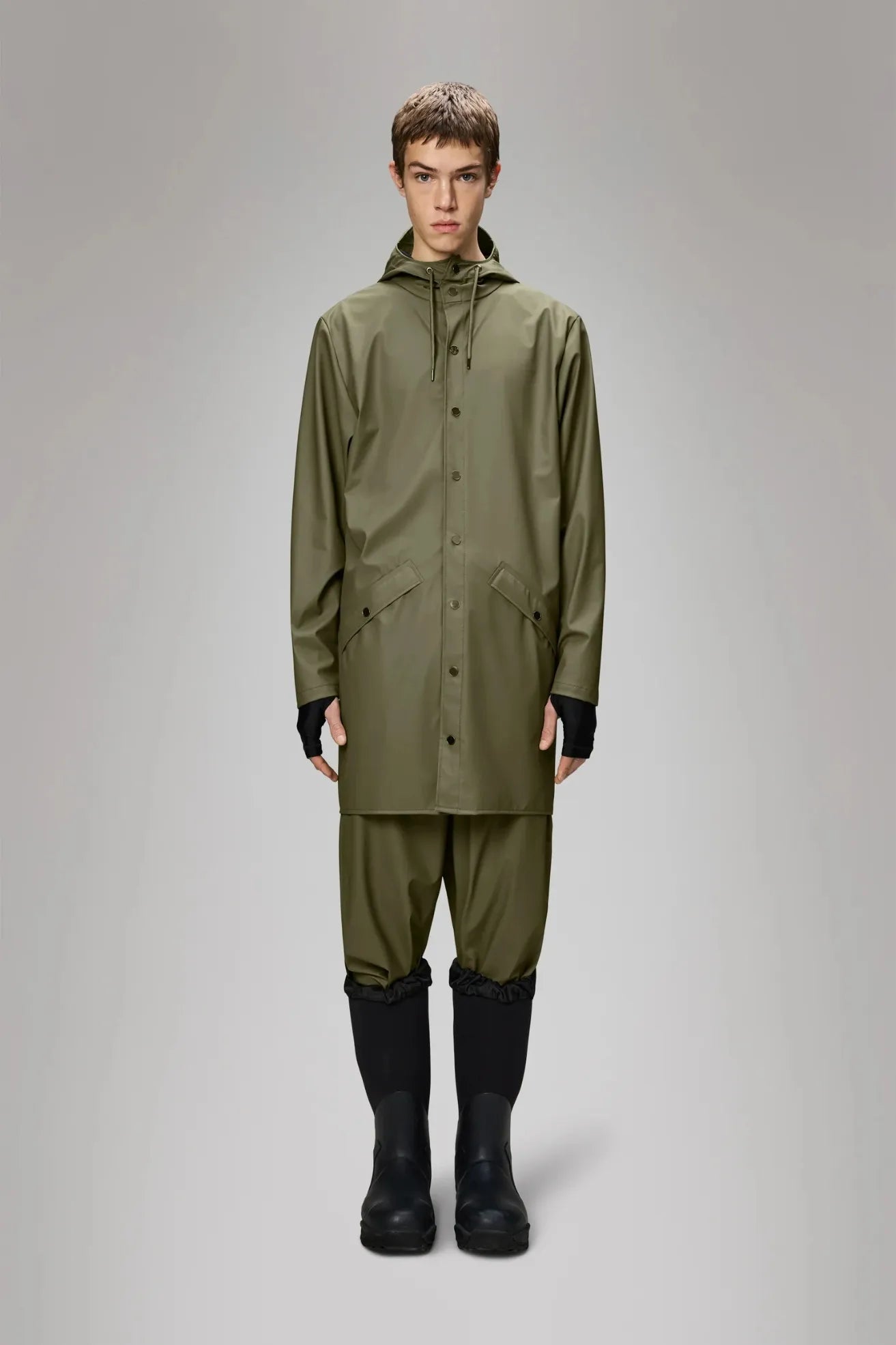 Rains Chubasquero Long Jacket Verde Marsh Who killed Bambi?