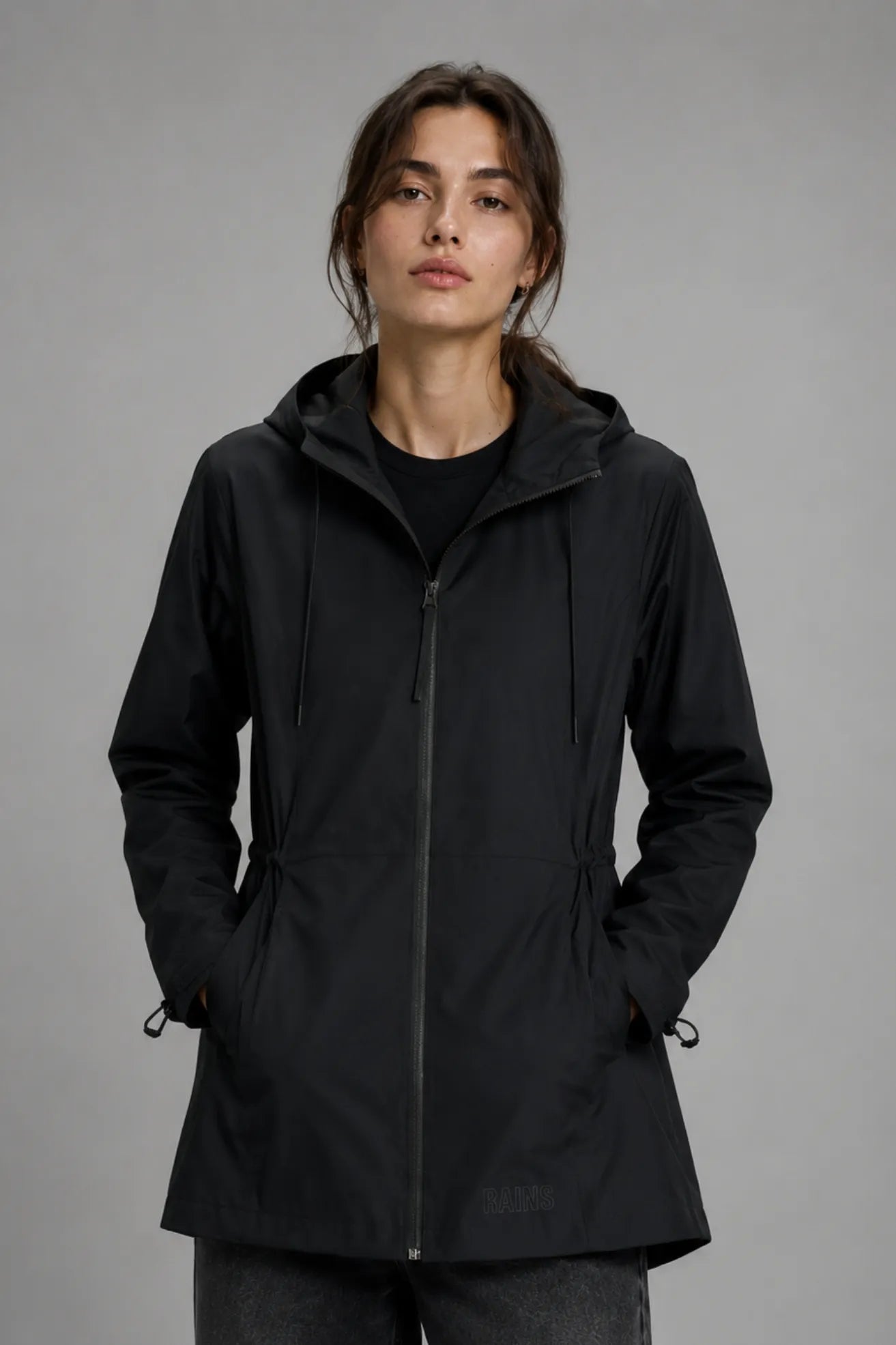 Rains Chubasquero Mujer Mito W Jacket Negro Who killed Bambi?