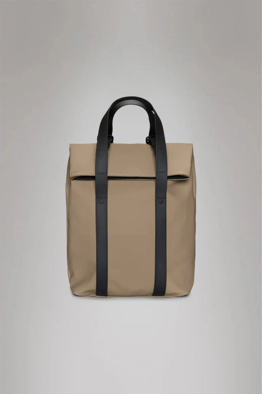 Rains Mochila 2 Way Tote Backpack Mini Beige Who killed Bambi?