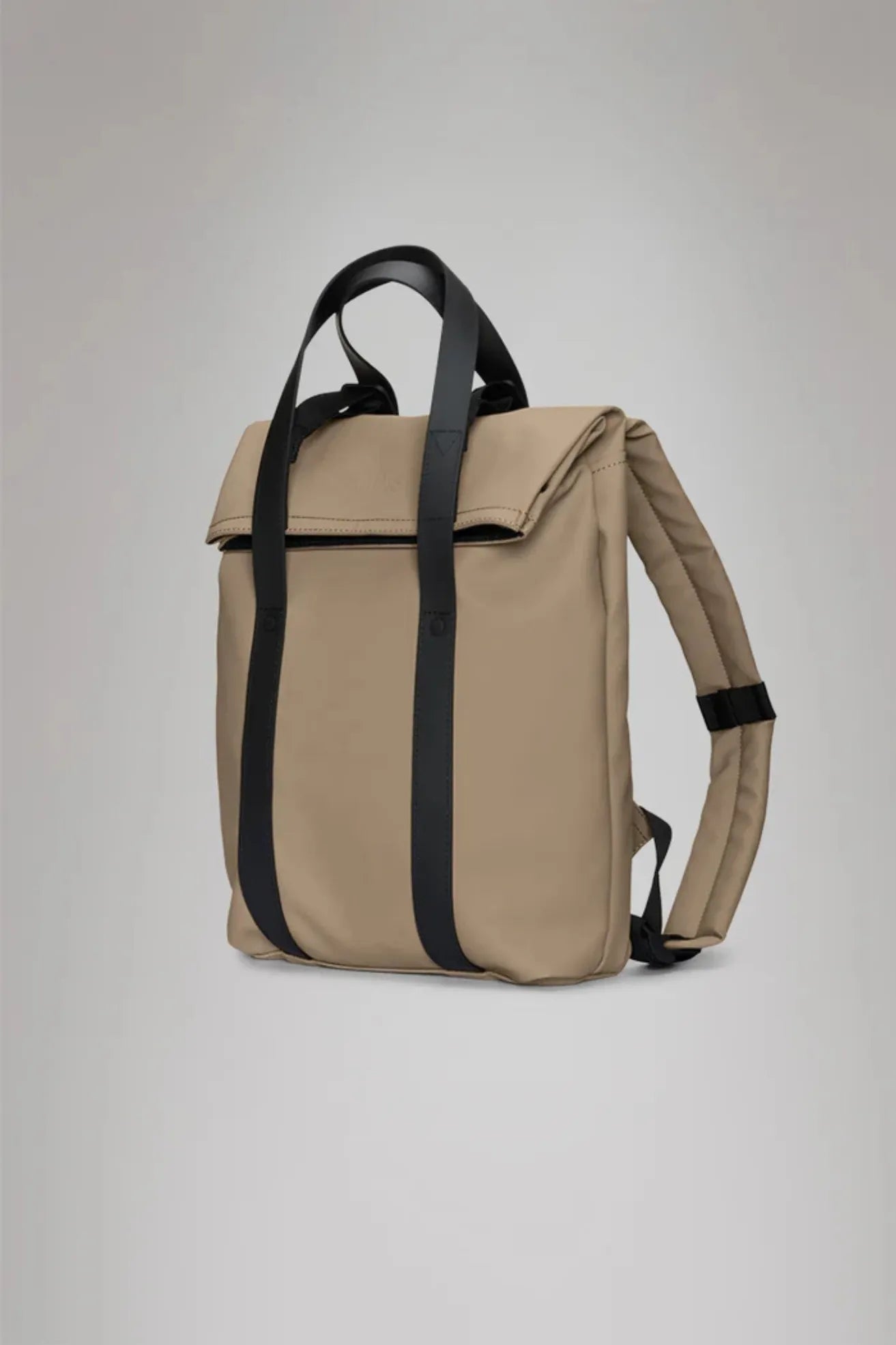 Rains Mochila 2 Way Tote Backpack Mini Beige Who killed Bambi?