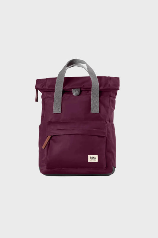 Roka London Mochila Canfield B Recycled Nylon Small Plum Who killed Bambi?