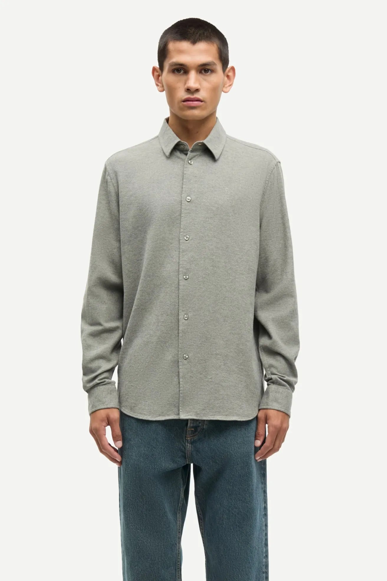 Samsoe Samsoe Camisa Hombre Liam Nx Gris Who killed Bambi?