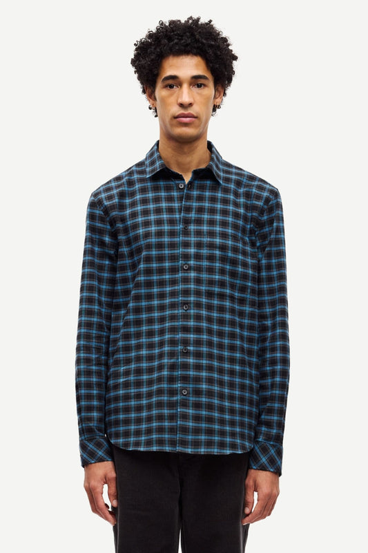 Samsoe Samsoe Camisa Hombre Saliam NJ Azul Who killed Bambi?