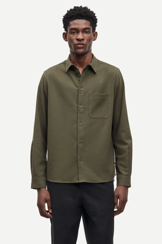 Samsoe Samsoe Camisa Hombre Saryan Verde Who killed Bambi?