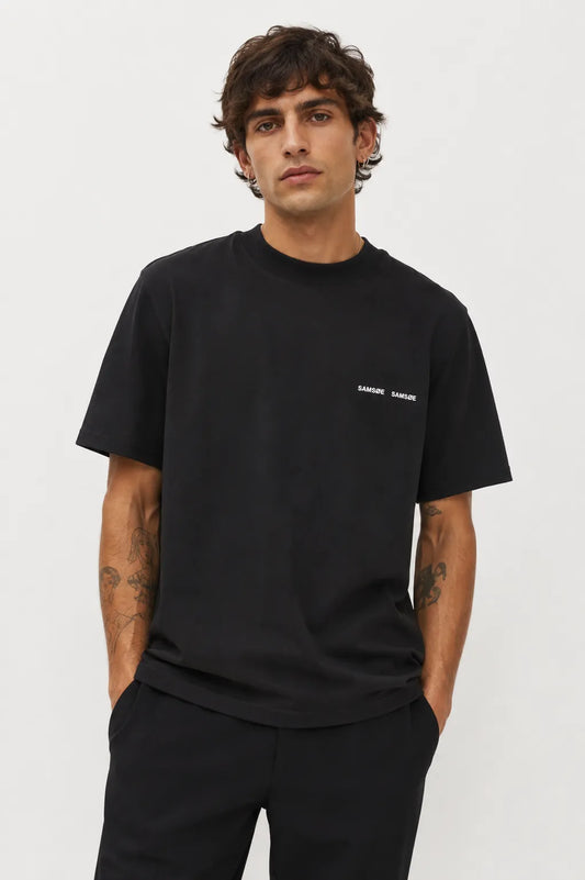 Samsoe Samsoe Camiseta Hombre Norsbro Negra Who killed Bambi?