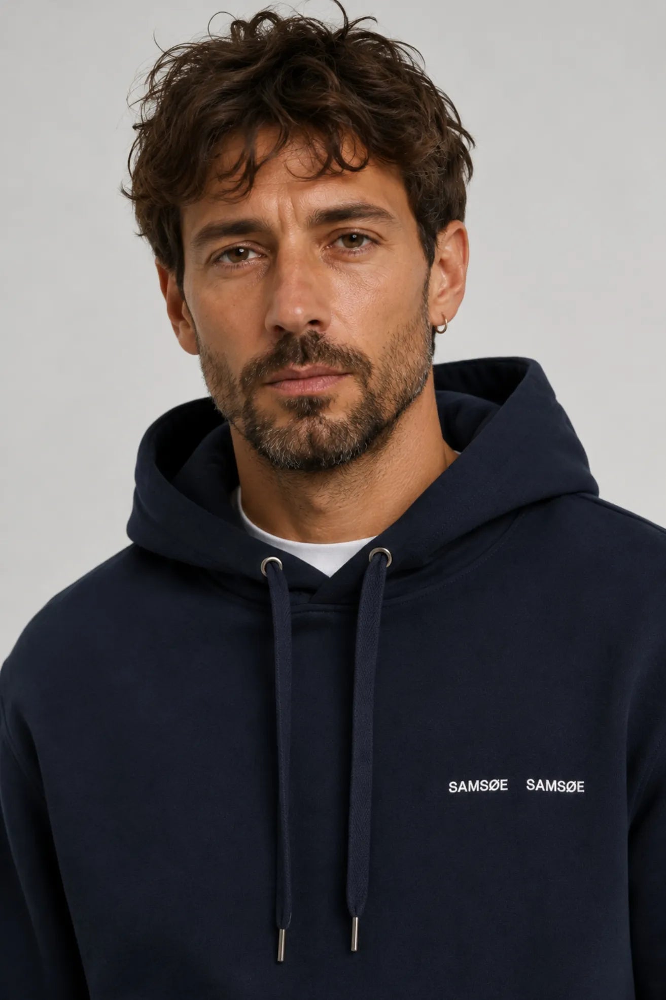 Samsoe Samsoe Sudadera Capucha Hombre Norsbro Azul Who killed Bambi?