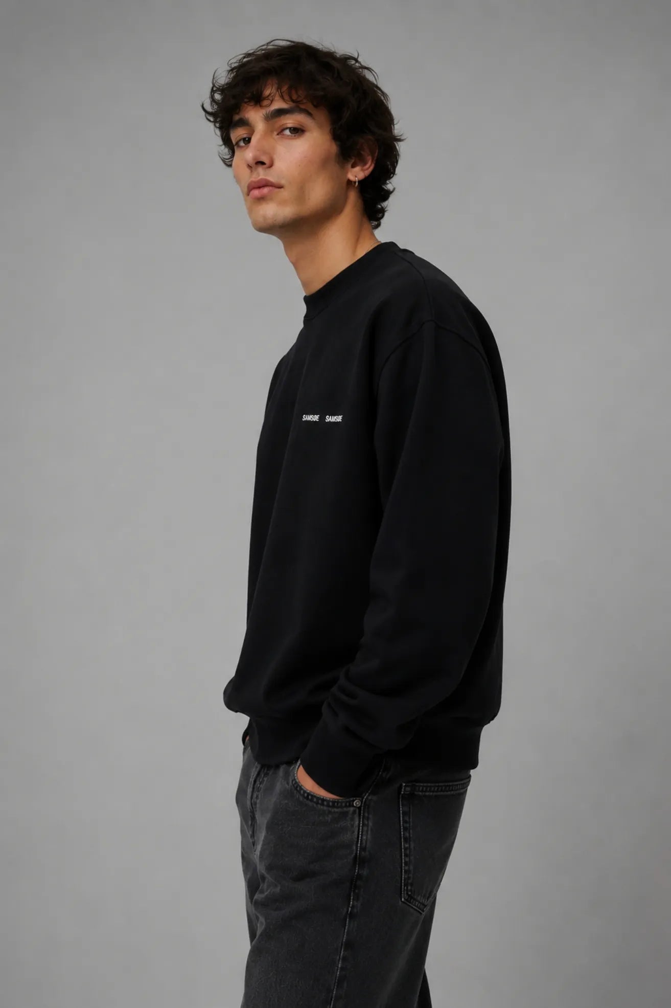 Samsoe Samsoe Sudadera Hombre Norsbro Negra Who killed Bambi?