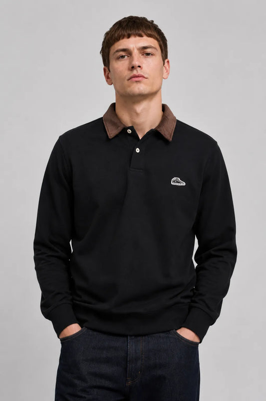 Sanjo Polo Hombre Manga Larga 90s Negro Who killed Bambi?