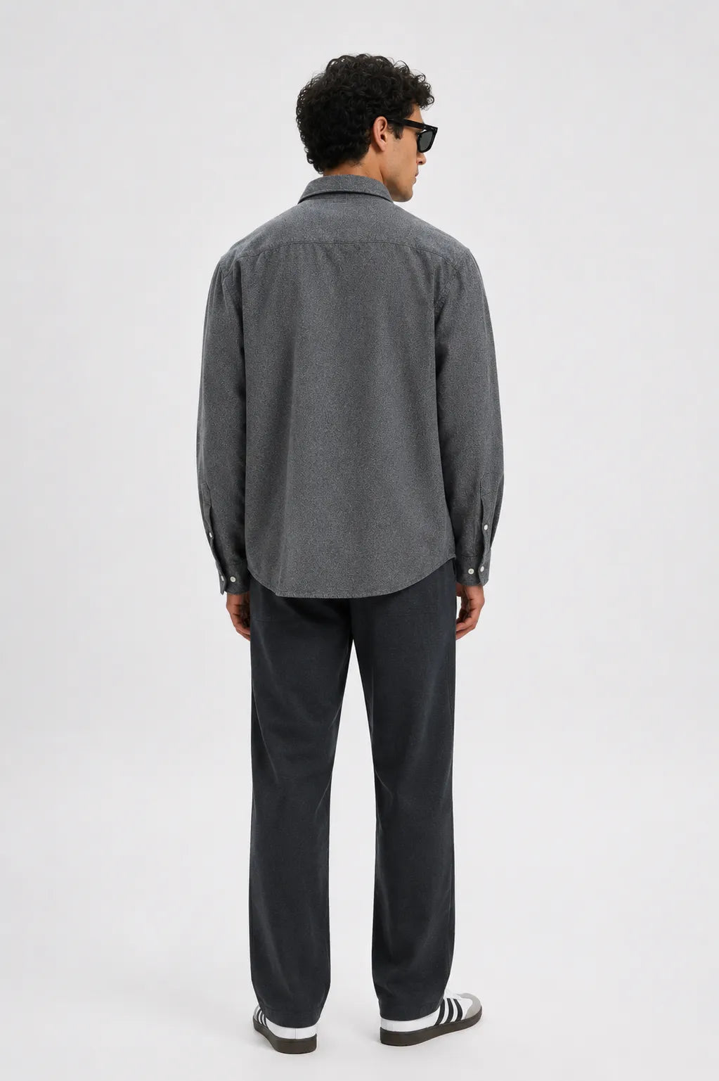 Selected Homme Camisa Hombre Brushed Gris Who killed Bambi?
