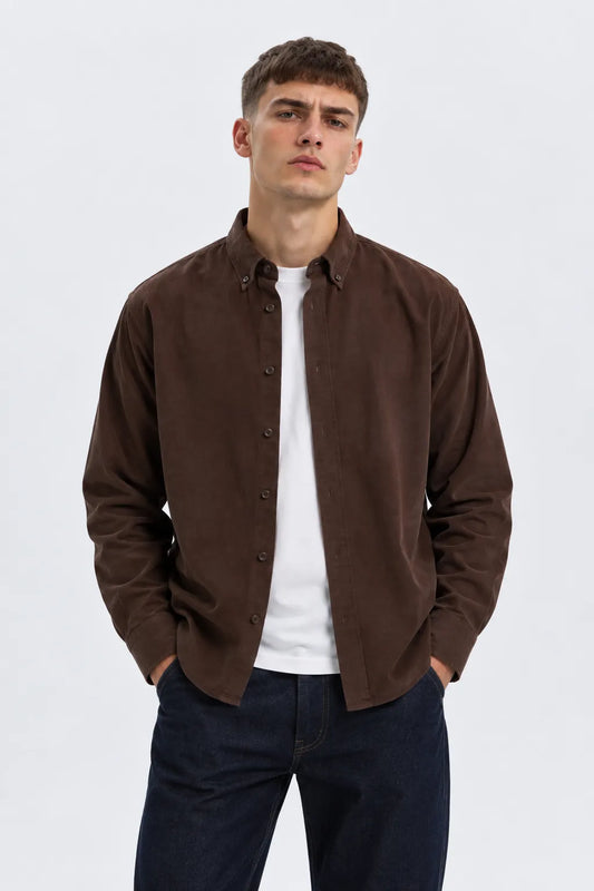 Selected Homme Camisa Hombre Cole Marrón Who killed Bambi?