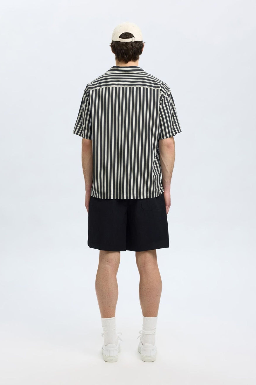 Selected Homme Camisa Hombre Manga Corta Rayas Azul Who killed Bambi?