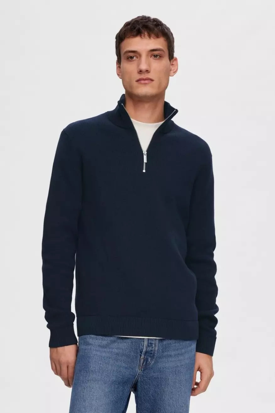 Selected Homme Jersey Hombre Half Zip Dane Azul Who killed Bambi?