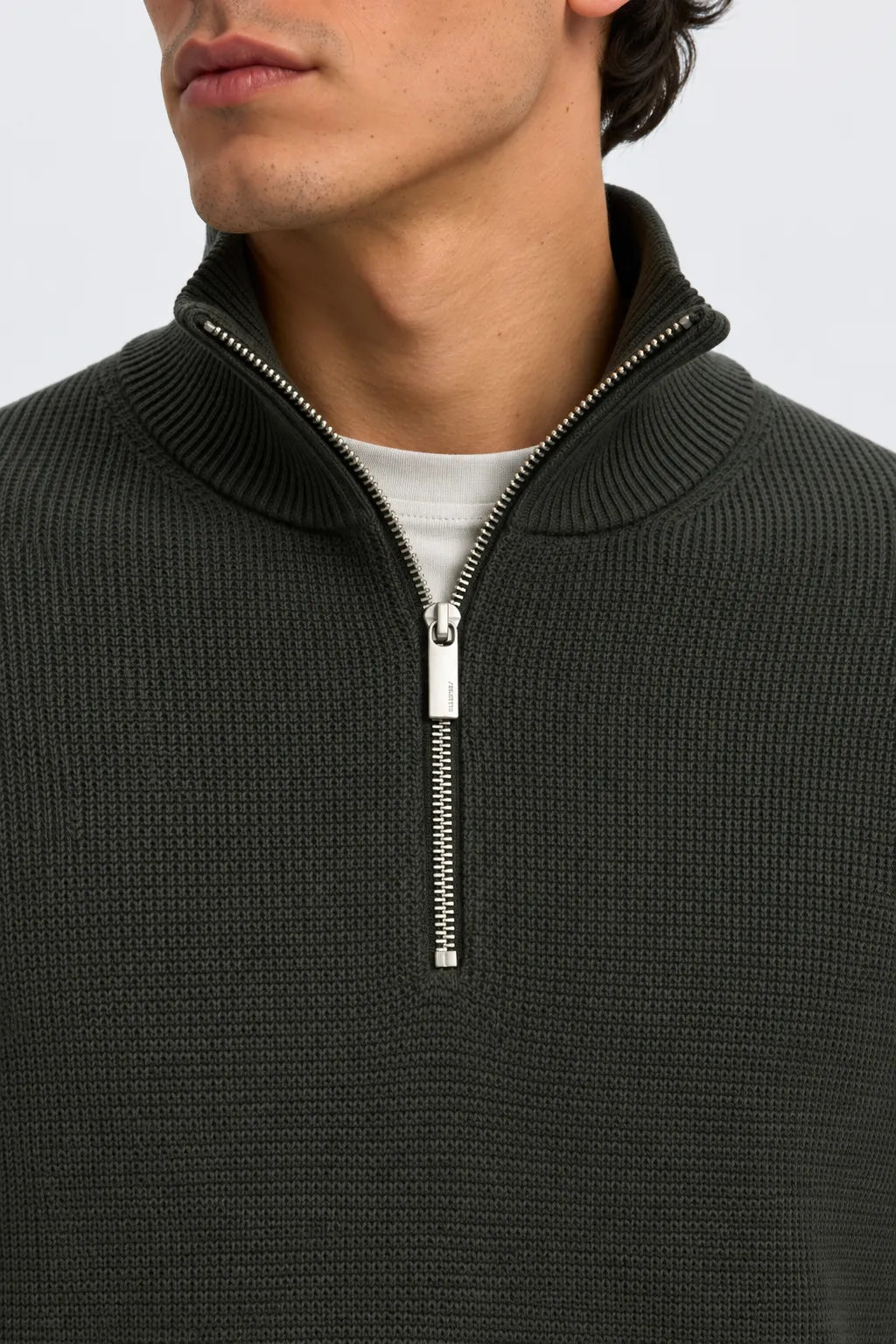 Selected Homme Jersey Hombre Half Zip Dane Verde Who killed Bambi?