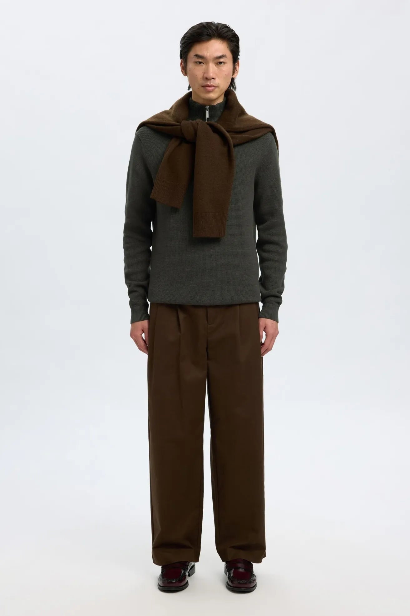 Selected Homme Jersey Hombre Half Zip Dane Verde Who killed Bambi?