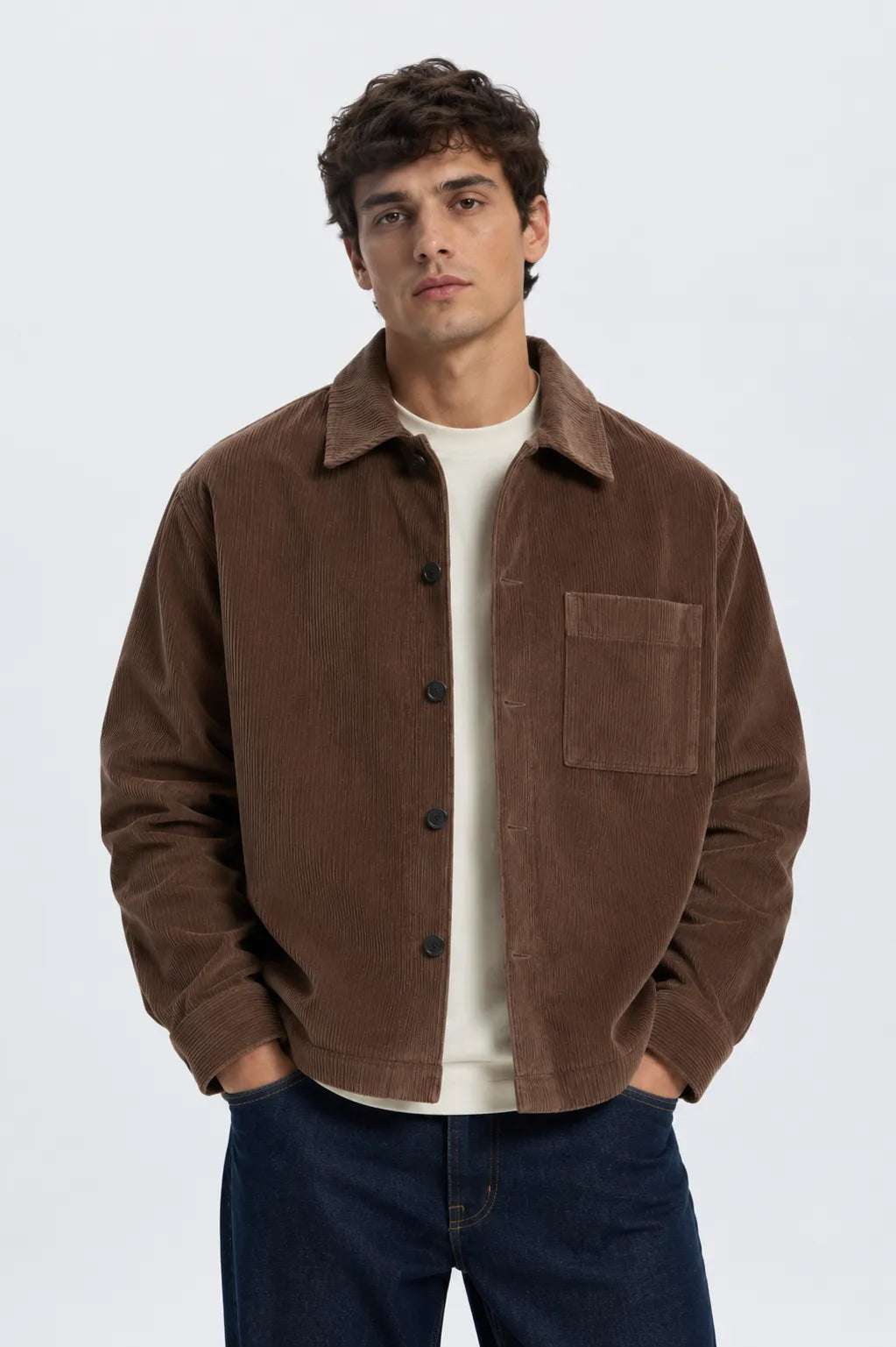 Selected Homme Sobrecamisa Hombre Pana Marrón Who killed Bambi?