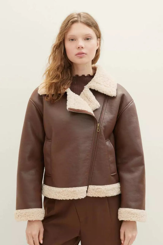 Tom Tailor Chaqueta Mujer Shearling Marrón Who Killed Bambi?