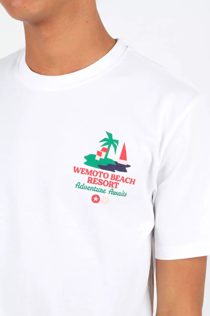 Wemoto Clothing Camiseta Hombre Beach Resort Blanca Who Killed Bambi?